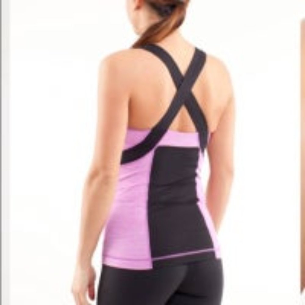 Lululemon Push Your Limits Purple Black Racerback Tank Top 4